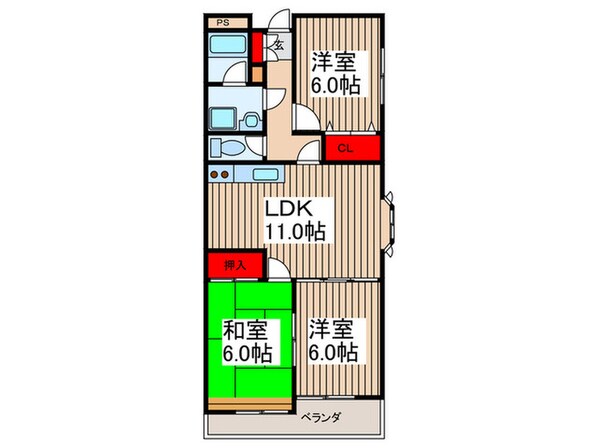 サンル－ツマンションの物件間取画像